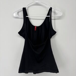 Spanx Cami Tank Top Open Bust Slimming Control Stretch Black Womens XL